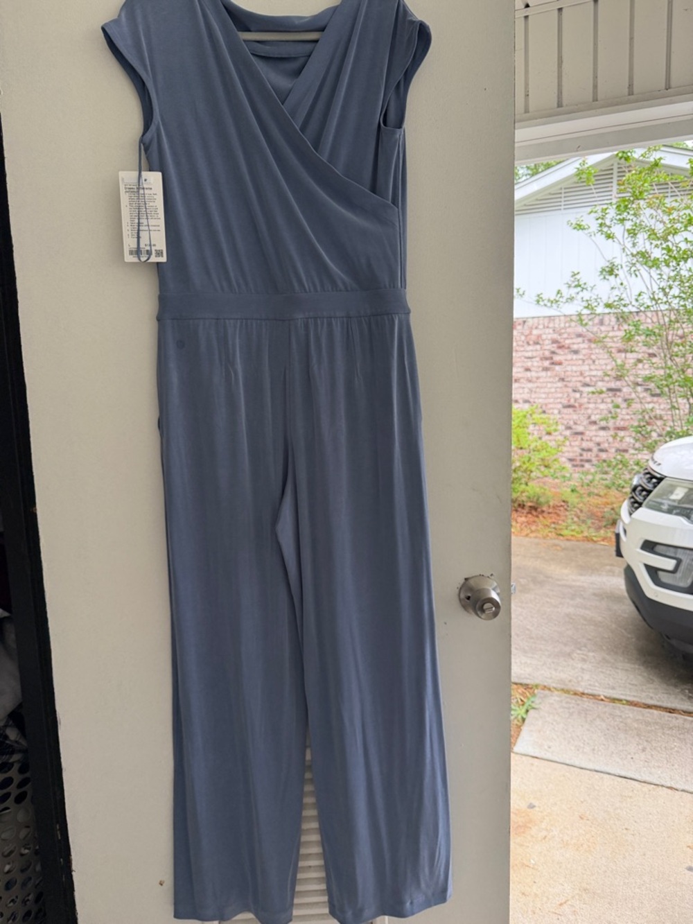 lululemon athletica Sleeveless Wrap Jumpsuit in Slate Blue